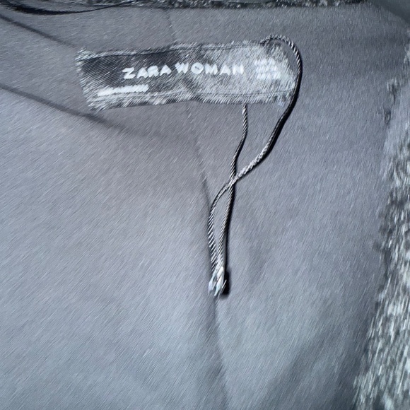 Zara Black  tweed mid length jacket with embellished shoulders - Picture 3 of 4